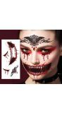 Vampier Horror Gezichttattoo Stickervel