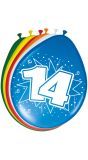 Verjaardag 14 Jaar Ballonnen 8 Stuks