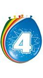 Verjaardag 4 Jaar Ballonnen 8 Stuks