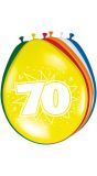 Verjaardag 70 Jaar Ballonnen 8 Stuks