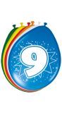 Verjaardag 9 Jaar Ballonnen 8 Stuks