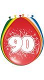 Verjaardag 90 Jaar Ballonnen 8 Stuks