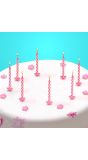 Verjaardag Feest Taartkaarsjes Roze Wit