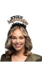 Verjaardag 'Joyeux Anniversaire' Diadeem Zwart/Goud