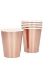Verjaardag Set 6 papieren bekertjes Roségoud
