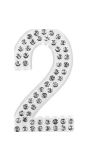 Verjaardag Taarttopper Diamant Cijfer 2 Zilver