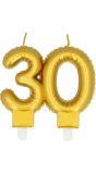 Verjaardagskaarsje Cijfer 30 Goud