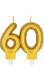 Verjaardagskaarsje Cijfer 60 Goud