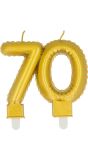 Verjaardagskaarsje Cijfer 70 Goud