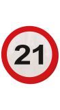 Verkeersbord Verjaardag 21 Jaar Servetten 20 Stuks