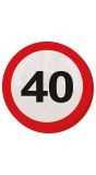 Verkeersbord Verjaardag 40 Jaar Servetten 20 Stuks