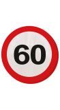 Verkeersbord Verjaardag 60 Jaar Servetten 20 Stuks