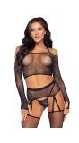 Verleidelijke Zwarte 4-Delige Bh set met Jarretelgordel