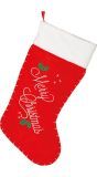 Versierde Cadeau Sok Merry Christmas Rood 70cm