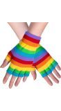 Vingerloze Regenboog Handschoenen Old School