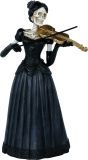Vioolspelende Skelet Dame Halloween Decoratie