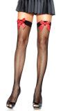 Visnetkousen Zwart met Rode Strik