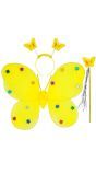 Vlinder Fee Verkleedset Geel