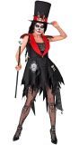 Voodoo Jas met Hoed Dia de los Muertos Zwart Dames