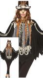 Voodoo Skelet Poncho Dames