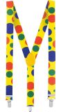 Vrolijk Gestipte Clown Bretels Geel