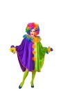 Vrolijke Clown Poncho Dames Paars Groen