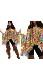 Vrolijke Hippie Regenboog Poncho Dames