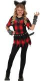 Weerwolf Kostuum Meisjes Zwart Rood