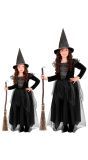 Wicca Zwarte Heks Jurk Kind