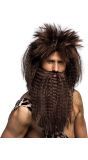 Wilde Holbewoner Pruik Bruin