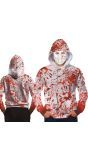 Wit Bebloed Halloween Hoodie met Masker