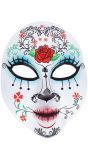 Wit Dia De Los Muertos Gezichtsmasker