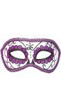 Wit Paars Dia De Los Muertos Oogmasker