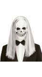 Wit Schedel Masker met Pruik