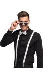 Witte Accessoiresset Bril Strik Bretels