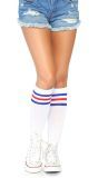 Witte Atleetsokken met Strepen