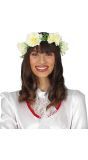 Witte Bloemen Bruidje Hoofdband