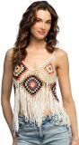 Witte Boho Hippie Top Dames Festival