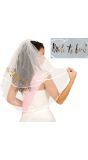 Witte Bruidsluier Bride To Be 70cm
