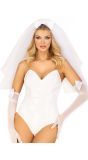 Witte Bruidssluier met Satijnen Strik