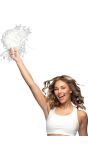 Witte Cheerleader Pompom 34 cm