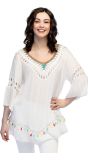 Witte Dames Festival Tuniek met Kwastjes