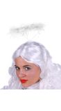 Witte Diadeem met Aureool Marabou Veren Halloween