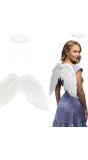 Witte Engelen Vleugelset met Halo Dames 2-Delig