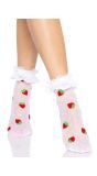 Witte Enkelsokjes met Aardbeien