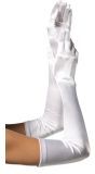 Witte Extra Lange Satijnen Handschoenen