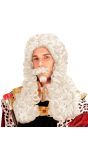 Witte Francois Pruik met Snor en Baard