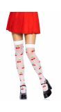 Witte Hoge Kousen met Kersjes en Stippen