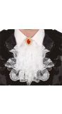 Witte Kanten Jabot Kraag