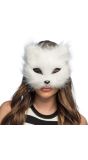 Witte Kat Pluche Masker